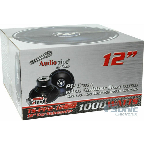 TS-PP2-12-D4 Audiopipe 1000W 12" PP2 Series Dual 4 ohm Car Subwoofer - TuracellUSA