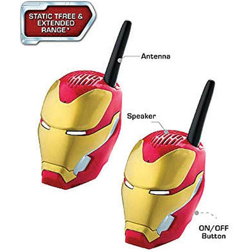 KID DESIGNS AV202 KIDS WALKIE TALKIES AVENGERS STATIC FREE IronMan - TuracellUSA