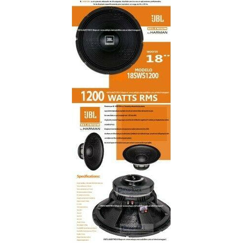 JBL 18SWS1200 Selenium 18" 1200W 8OHM WOOFER SPEAKER BRAND NEW! - TuracellUSA
