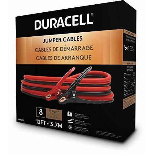 DURACELL DRJC128 Jumper Cables 12 Foot 8 Gauge Jumping Cables NEW! - TuracellUSA