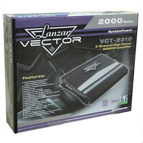 Lanzar VCT2210 Car Amplifier 2000 Watt 2 Channel High Power MOSFET Amplifier NEW - TuracellUSA