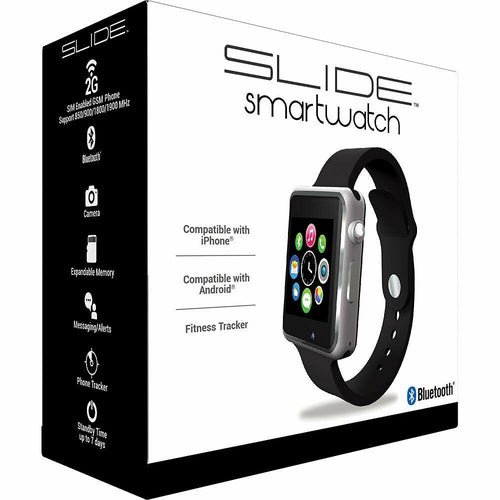 SW300BK SLIDE 1.54 Smart Watch with GSM Phone NEW - TuracellUSA
