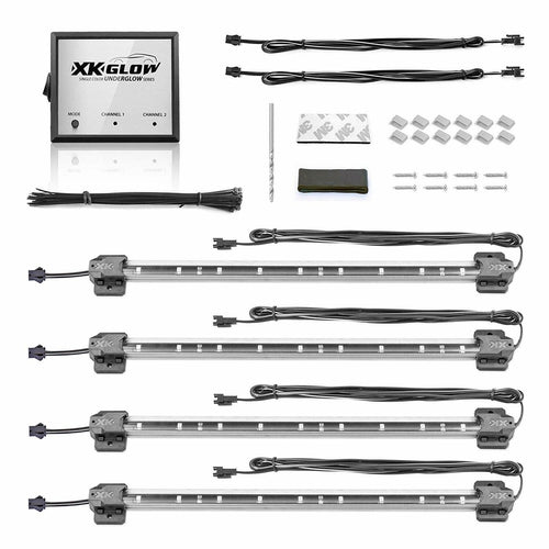 XKGLOW WHITE 4pcs 36 LED Waterproof Three Mode Neon light Kit for Car Interior - TuracellUSA