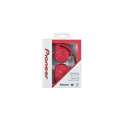 Pioneer Bluetooth 3.0 On Ear Wireless Stereo Headphone, Red (SE-MJ553BT-R) NEW - TuracellUSA