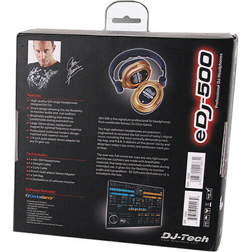 EDJ500GOLD Professional DJ Headphones (Gold) BRAND NEW - TuracellUSA