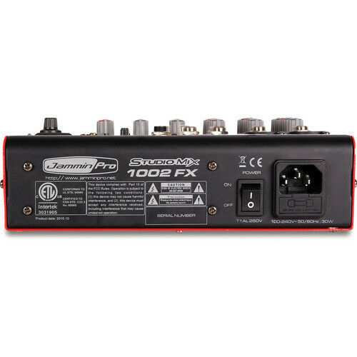 JAMMIN PRO STUDIOMIX1002FX Compact PA Mixer w/USB Port NEW! - TuracellUSA