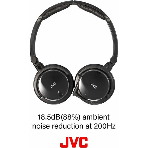 JVC-HANC120 Noise-Canceling Headphones with Retractable Cord BRAND NEW (Black) - TuracellUSA