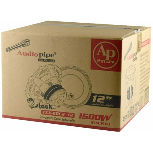 TXXBDD212 Audiopipe 12" Double Stack High Power Subwoofer (one) NEW - TuracellUSA