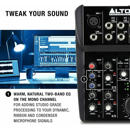 ZMX52 ALTO 5-CHANNEL COMPACT MIXER NEW - TuracellUSA