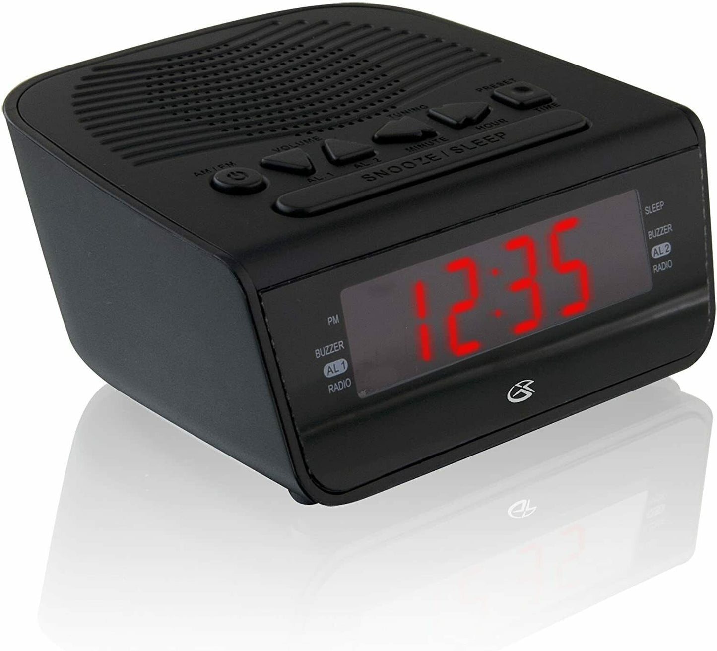 C224B GPX Dual Alarm Clock AM/FM Radio with Red LED Display BRAND NEW - TuracellUSA