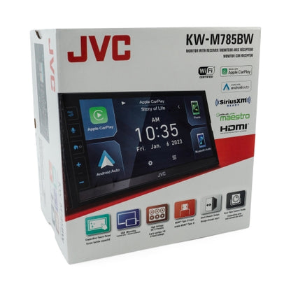 JVC KW-M785BW Car In Dash Receiver 6.8" SCreen Wiresless Carplay and Android Auto HDMI Bluetooth Maestro