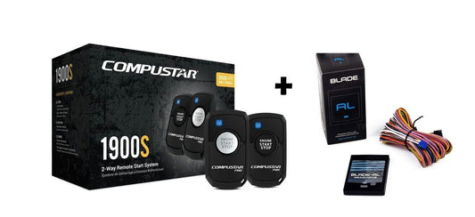 Compustar 1900S  + Blade-AL Bypass Module 2-Way Led Remote Start, 2-1 Button, 3000 Ft