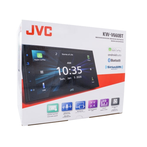 JVC KW-V660BT In Dash Car DVD Receiver 6.8" Touch SCreen Apple Carplay Android Auto USB Bluetooth