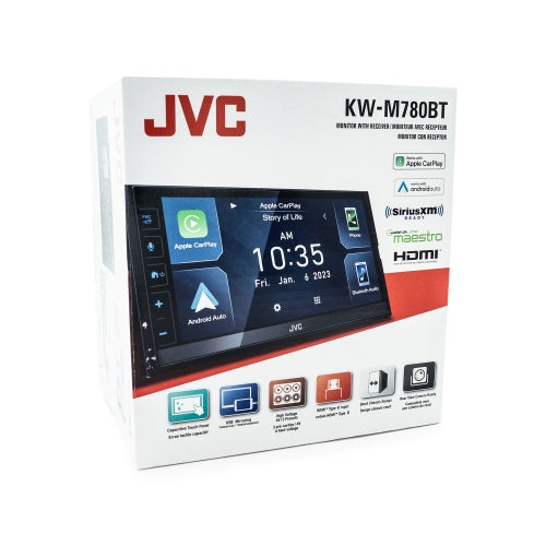 JVC KW-M780BT In Dash Car Media Receiver 6.8" Screen Apple CarPlay Android Auto HDMI