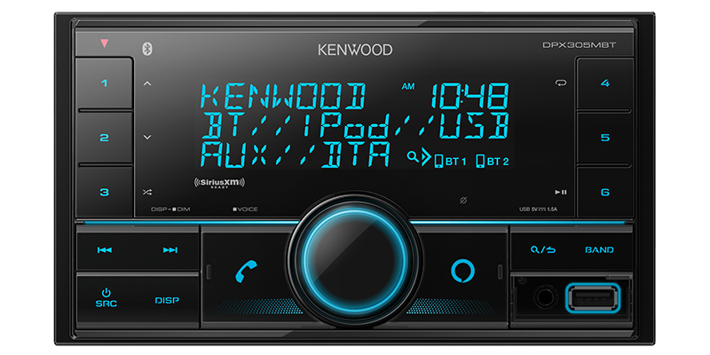 Kenwood DPX305MBT 2-DIN Bluetooth Digital Media Receiver Alexa Built-In USB