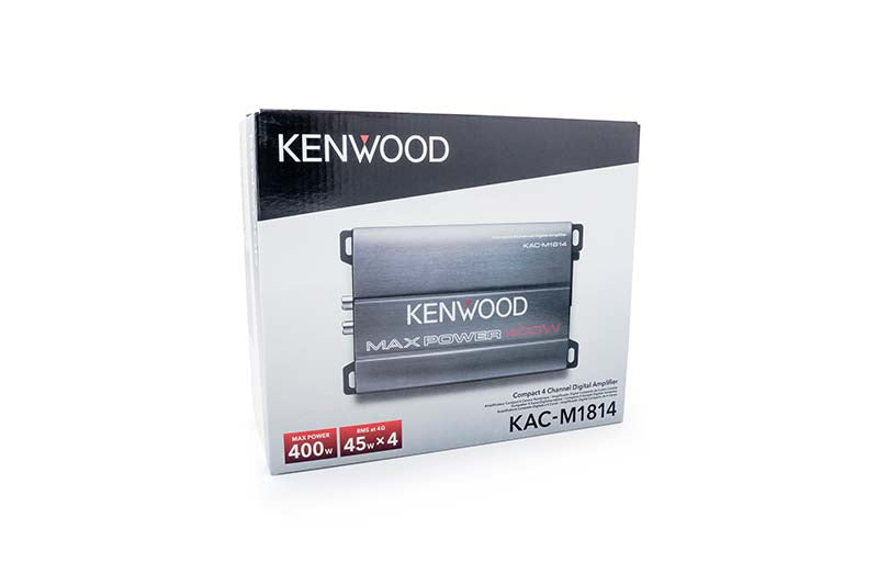 Kenwood KAC-M1814 Compact 4-Channel Digital Amplifier 400 Watts - Marine, Auto, ATV, Motorcycle