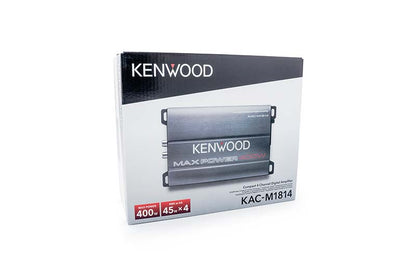 Kenwood KAC-M1814 Compact 4-Channel Digital Amplifier 400 Watts - Marine, Auto, ATV, Motorcycle
