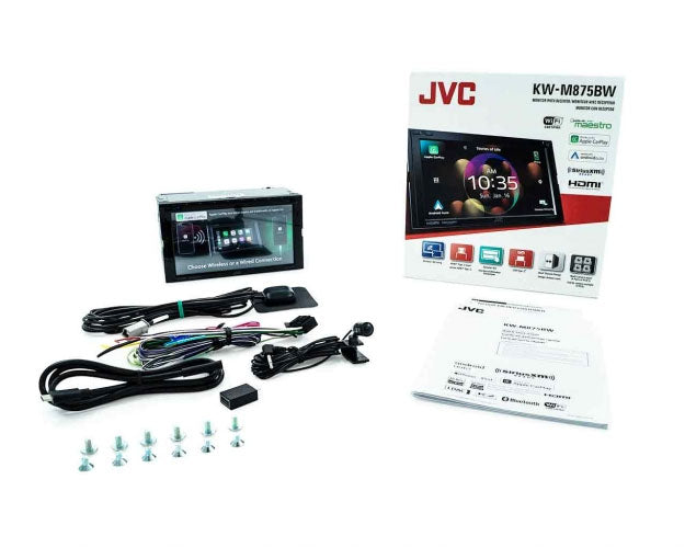 JVC KW-M875BW In Dash Multimedia Car Receiver 6.8" Screen Wireless Carplay and Android Auto