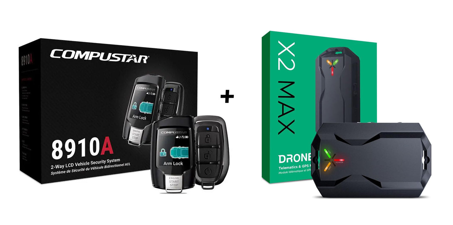 Compustar CS8910A ALARM SYSTEM  2Way Remote and X2MAX-LTE Drone Module