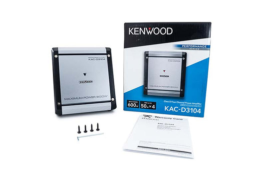 Kenwood KAC-D3104 Class D 4-Channel Car Audio Amplifier 600 Watts Max Power