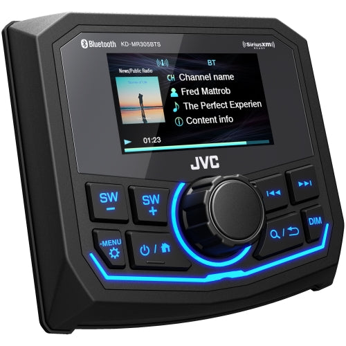 JVC KD-MR305BTS Digital Media Receiver Marine Bluetooth 2.7" Color Display Dust and Waterproof