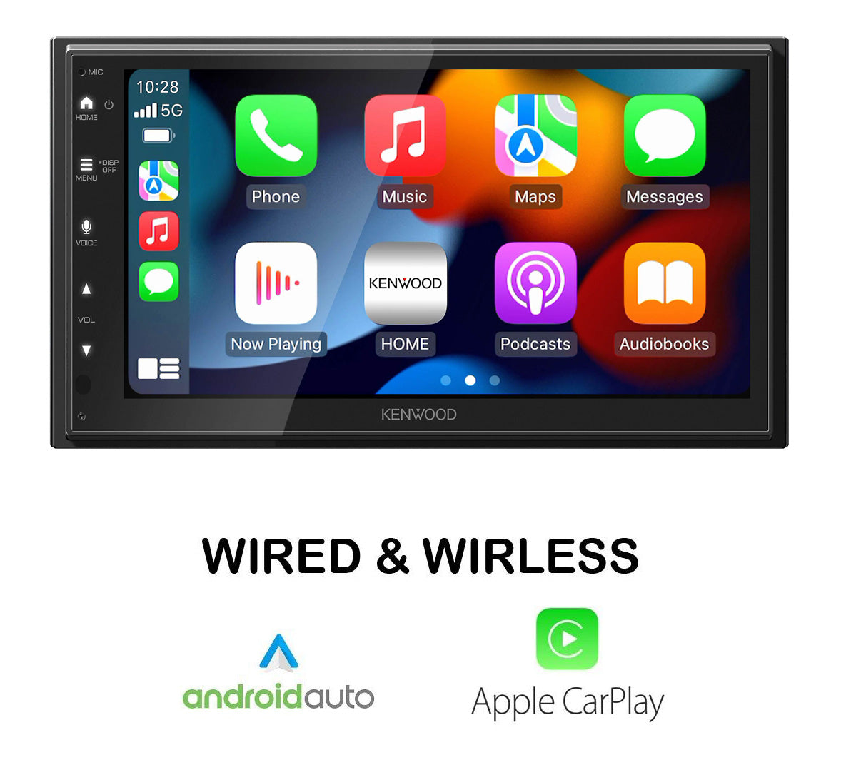 Kenwood DMX5710S 6.8" WSVGA Digital Car Stereo Multimedia Receiver with Wireless Apple CarPlay & Android Auto