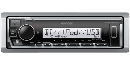 Kenwood KMR-M332BT 1-DIN Marine Digital Media Bluetooth Receiver USB AUX AM/FM