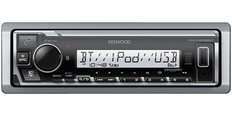 Kenwood KMR-M332BT 1-DIN Marine Digital Media Bluetooth Receiver USB AUX AM/FM