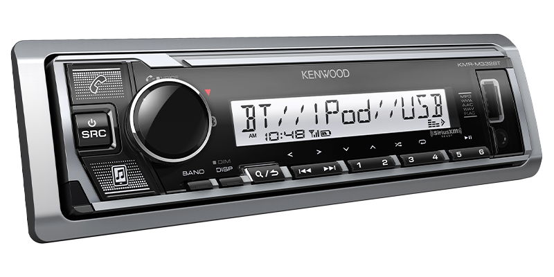 Kenwood KMR-M332BT 1-DIN Marine Digital Media Bluetooth Receiver USB AUX AM/FM