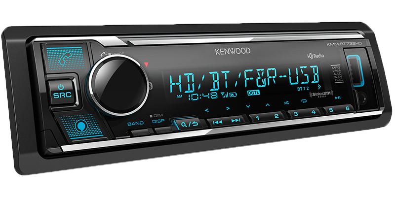 Kenwood KMM-BT732HD Digital Media Receiver with Bluetooth & HD Radio 1-DIN Amazon Alexa Ready