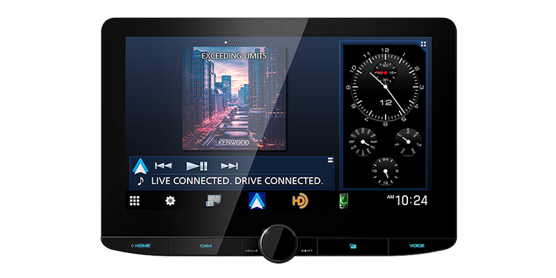 Kenwood DMX1038S 10.1" HD Floating Panel Digital Multimedia Receiver – Wireless Apple CarPlay & Android Auto