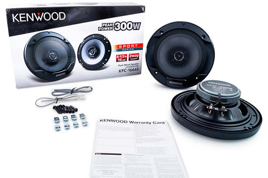 Kenwood KFC-1666S Pair 6.5" Car Audio Speakers 300W Peak Power