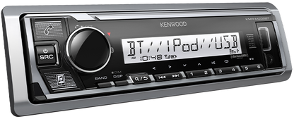 Kenwood KMR-M332BT 1-DIN Marine Digital Media Bluetooth Receiver USB AUX AM/FM