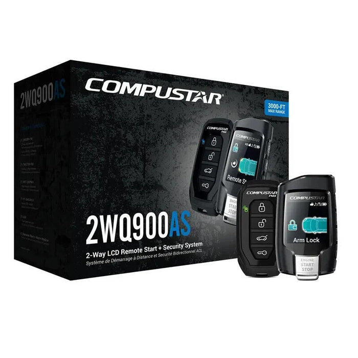 Compustar CS2WQ900AS Car Remote Start and Alarm LCD Remote + BLADE-TB Bypass