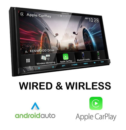 Kenwood DMX9708S 2-DIN Car Stereo, Wireless Apple CarPlay/Android A, SXM/Maestro