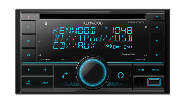 Kenwood DPX504BT Double DIN CD Receiver Bluetooth, Amazon Alexa, Spotify Ready Front USB & Aux In