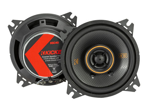 KICKER KSC40 4-Inch Coaxial Speakers w/.5 Tweeters, 4-Ohm 47KSC404