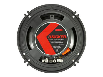 KICKER KSC650 6.5-Inch Coaxial Speakers w/.75-Inch tweeters, 4-Ohm 47KSC6504