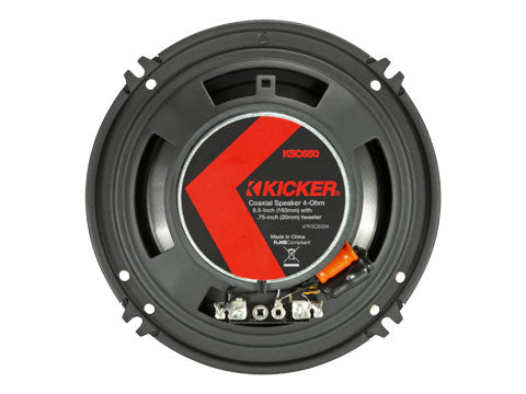 KICKER KSC650 6.5-Inch Coaxial Speakers w/.75-Inch tweeters, 4-Ohm 47KSC6504