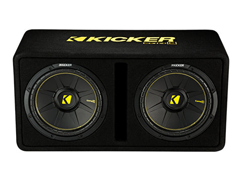 KICKER Dual CompC 12 Inch Subs in Vented Enclosure, 2-Ohm, 600W