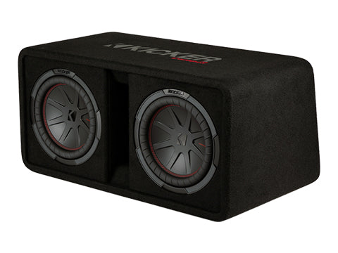 Kicker CompR 10-Inch DUAL Subwoofers in Vented Enclosure, 2-Ohm 800W 48DCWR102