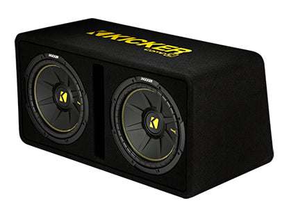 KICKER Dual CompC 12 Inch Subs in Vented Enclosure, 2-Ohm, 600W