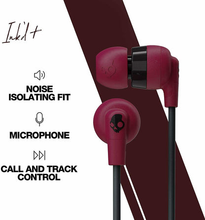 S2IMY-M685 Skullcandy Ink'D+ Wired In-Ear Headphones Red NEW - TuracellUSA