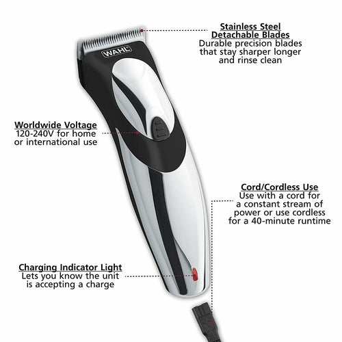 Wahl 9639-700 Haircut & Beard Rechargeable Cordless Men's and Facial Trimmer Set - TuracellUSA