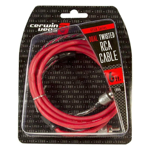 CRV6 Cerwin Vega 2 Channel RCA Cable, 6ft. Dual Twisted, Dual Molded Ends NEW - TuracellUSA