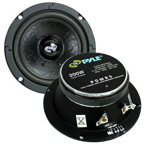 PYLE Pro PDMR5 5" 200W Car DJ/Home Mid Bass MidRange Speaker Driver Audio NEW - TuracellUSA