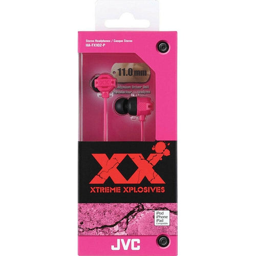 JVC HAFX102 XX Xtreme Bass IE Headphones, Assorted Colors Pink,Red,Violet - TuracellUSA