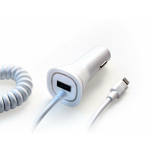 Panda Apple Lightning Car Charger with USB iPhone 6 6s 6+ 6s+ 5 5s SE 7 - WHITE - TuracellUSA
