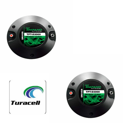 2 Timpano TPT-D3000 Titanium Compression Driver 200 Watts, 8-Ohms, 3" Voice Coil - TuracellUSA