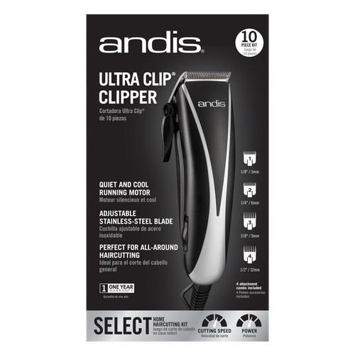 18625 ANDIS Ultra Clip Adjustable Blade 10-Piece Home Haircut Kit NEW - TuracellUSA
